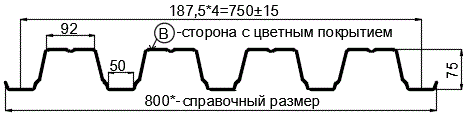 Фото: Профнастил Н75 х 750 - B (ПЭ-01-9002-0.7) в Химках