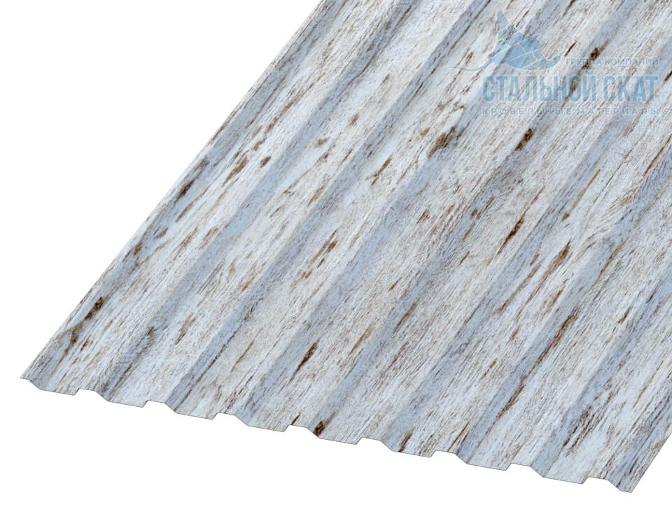 Фото: Профнастил МП20 х 1100 - B (ECOSTEEL_MA-01-Беленый Дуб-0.5) в Химках