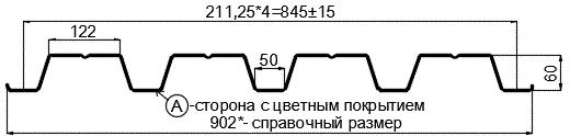 Фото: Профнастил Н60 х 845 - A (ПЭ-01-9003-0.9) в Химках