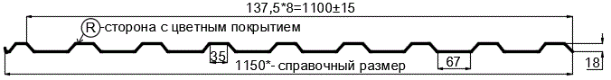 Фото: Профнастил МП20 х 1100 - R (PureTech_Mat-20-7024-0.5) в Химках