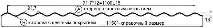 Фото: Профнастил МП18 х 1100 - A (ECOSTEEL_MA_Д-12-Античный Дуб-0.45) в Химках