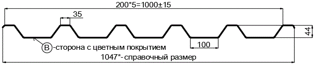 Фото: Профнастил С44 х 1000 - B (MattMP-20-7024-0.5) в Химках