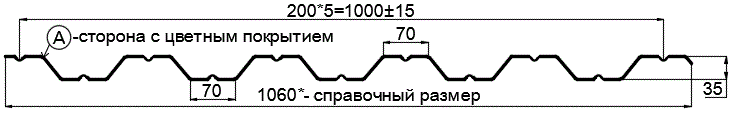 Фото: Профнастил НС35 х 1000 - A (PURMAN-20-Tourmalin-0.5) в Химках