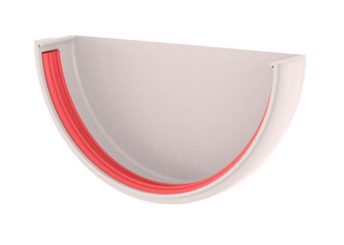 Заглушка желоба Классика 120 ПВХ Grand Line белая (RAL 9003)