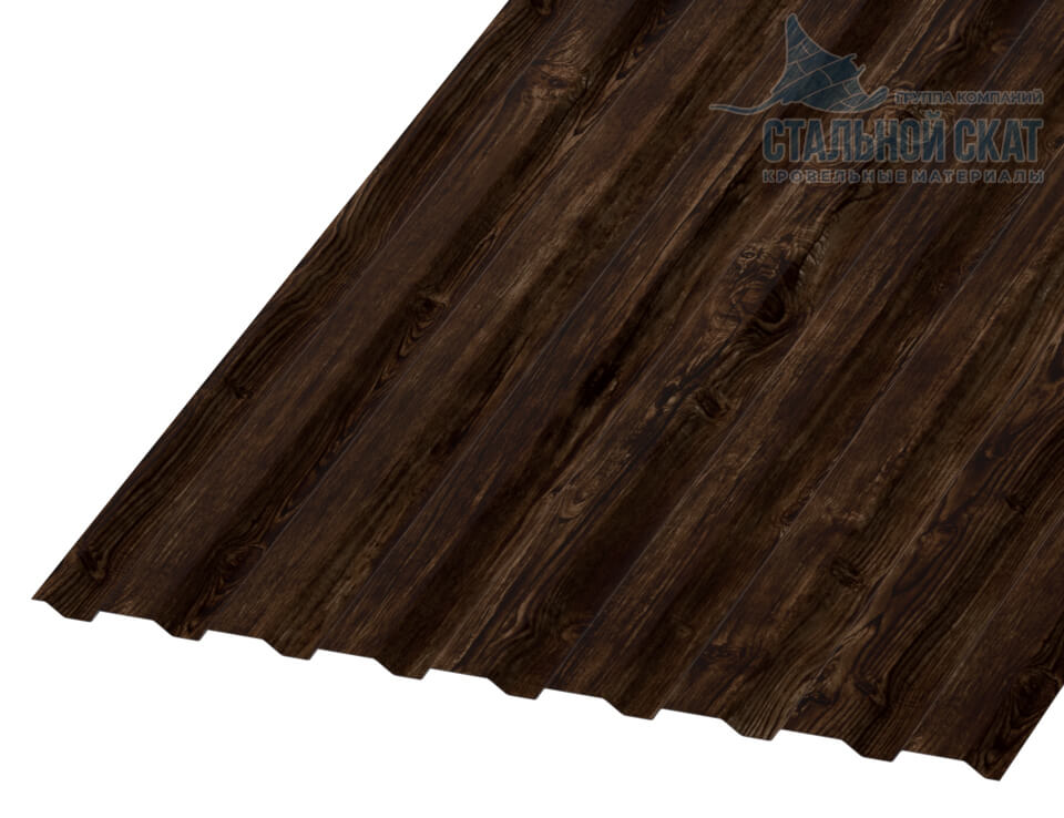 Профнастил МП20 х 1100 - A Двусторонний (ECOSTEEL_MA_Д-12-Античный Дуб-0.45)