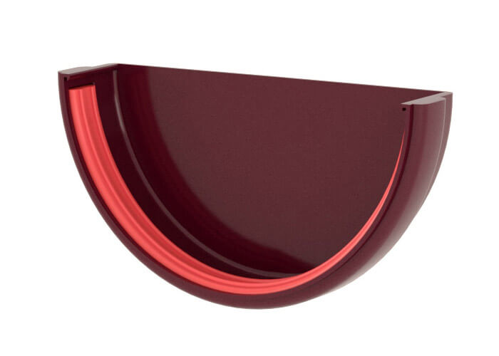 Заглушка желоба Классика 120 ПВХ Grand Line бордо (RAL 3005)