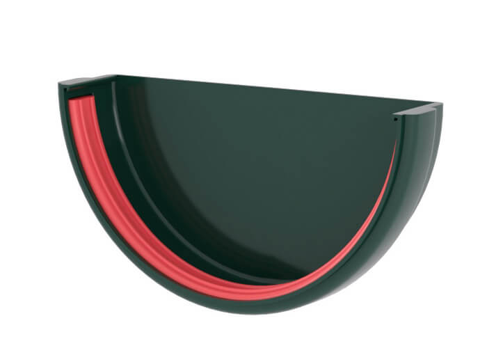 Заглушка желоба Классика 120 ПВХ Grand Line зелёный (RAL 6005)